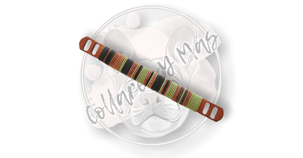 VERIETY Sleeve S/M - Whipped - Green/Cognac - W: 20mm - Combine with 15mm Base Collar or put directly over Seresto <8kg / >8kg