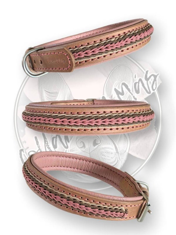 Smoothly - Premium Adjustable Saddle Leather Dog Collar - Sandstone  - 20mm