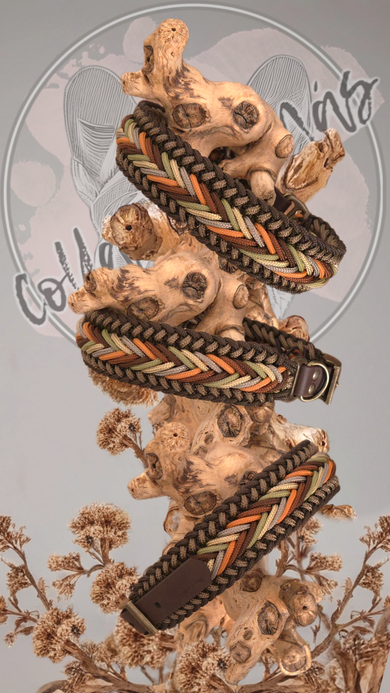 Durable strong stylish handmade paracord dog collar, flea collar Cover-Up, Beauty 