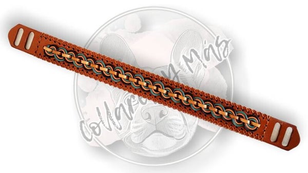 VERIETY Sleeve L/XL - Infinity - Teal/Orange/Brown - W: 25mm - Combine with 20mm Base Collar or put directly over Seresto >8kg