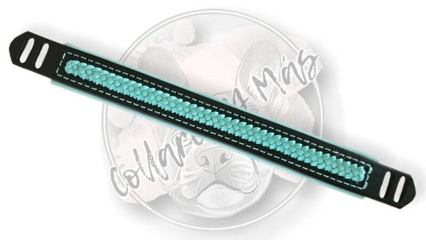 VERIETY Sleeve L/XL - Braided - Light Turqoise - W: 25mm - Combine with 20mm Base Collar or put directly over Seresto >8kg
