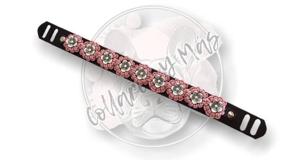 VERIETY Sleeve L/XL - Flowers - Light Pink - W: 25mm - Combine with 20mm Base Collar or put directly over Seresto >8kg