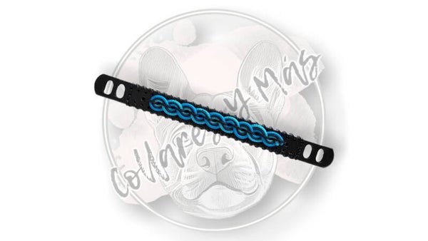 VERIETY Sleeve XS - Infinity - Black/Blue - W: 15mm - Combine with 10mm Base Collar or put directly over Seresto <8kg