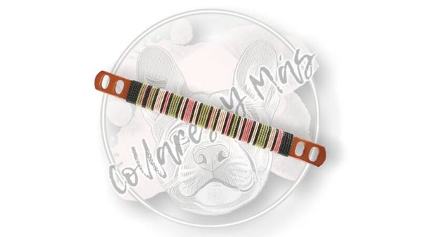VERIETY Sleeve XS - Whipped - Green/Dusty Pink - W: 15mm - Combine with 10mm Base Collar or put directly over Seresto <8kg