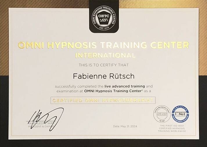 OMNI Hypnosetherapeut Zertifikat