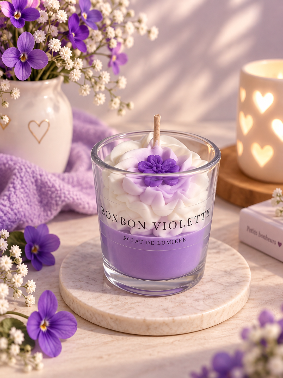 Bougie bonbon violette 70g