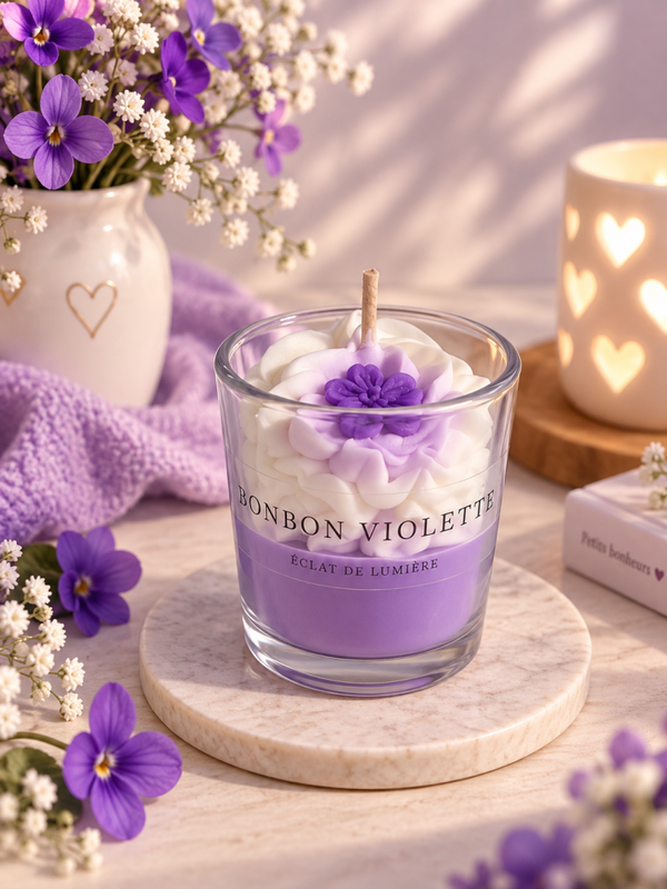 Bougie bonbon violette 70g