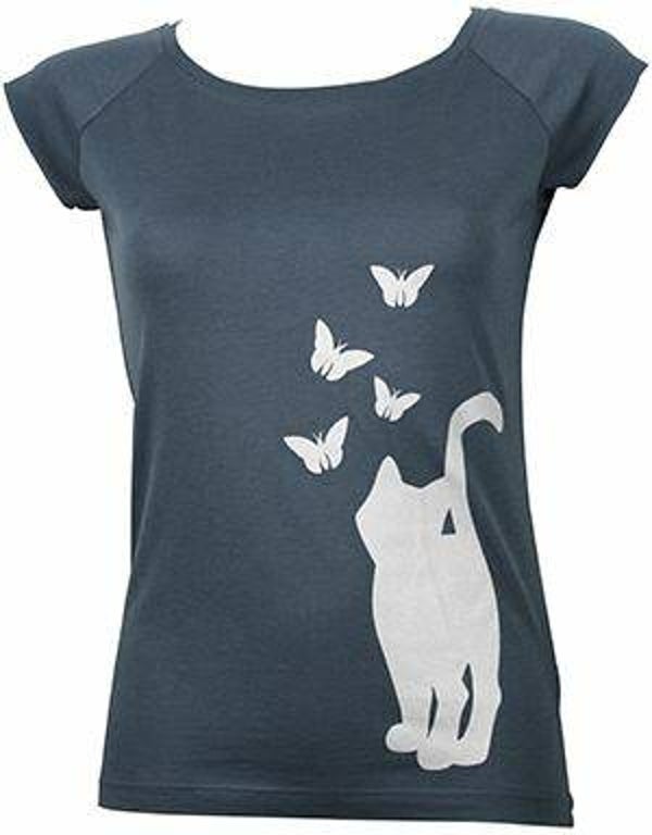 Bamboe T-Shirt Butterfly cat Dames