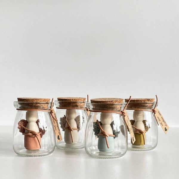 Engeltje voor jou! of Ein Engel für Dich! in glazen potje