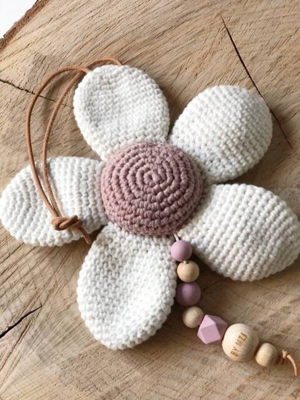 Muziekbloem crème oud roze