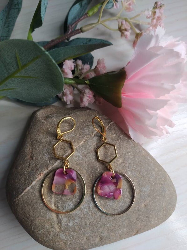 Boucles d'oreilles résine