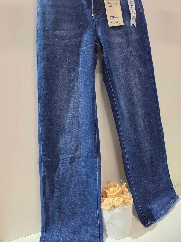 Plussize jeans glitter blauw Rh124