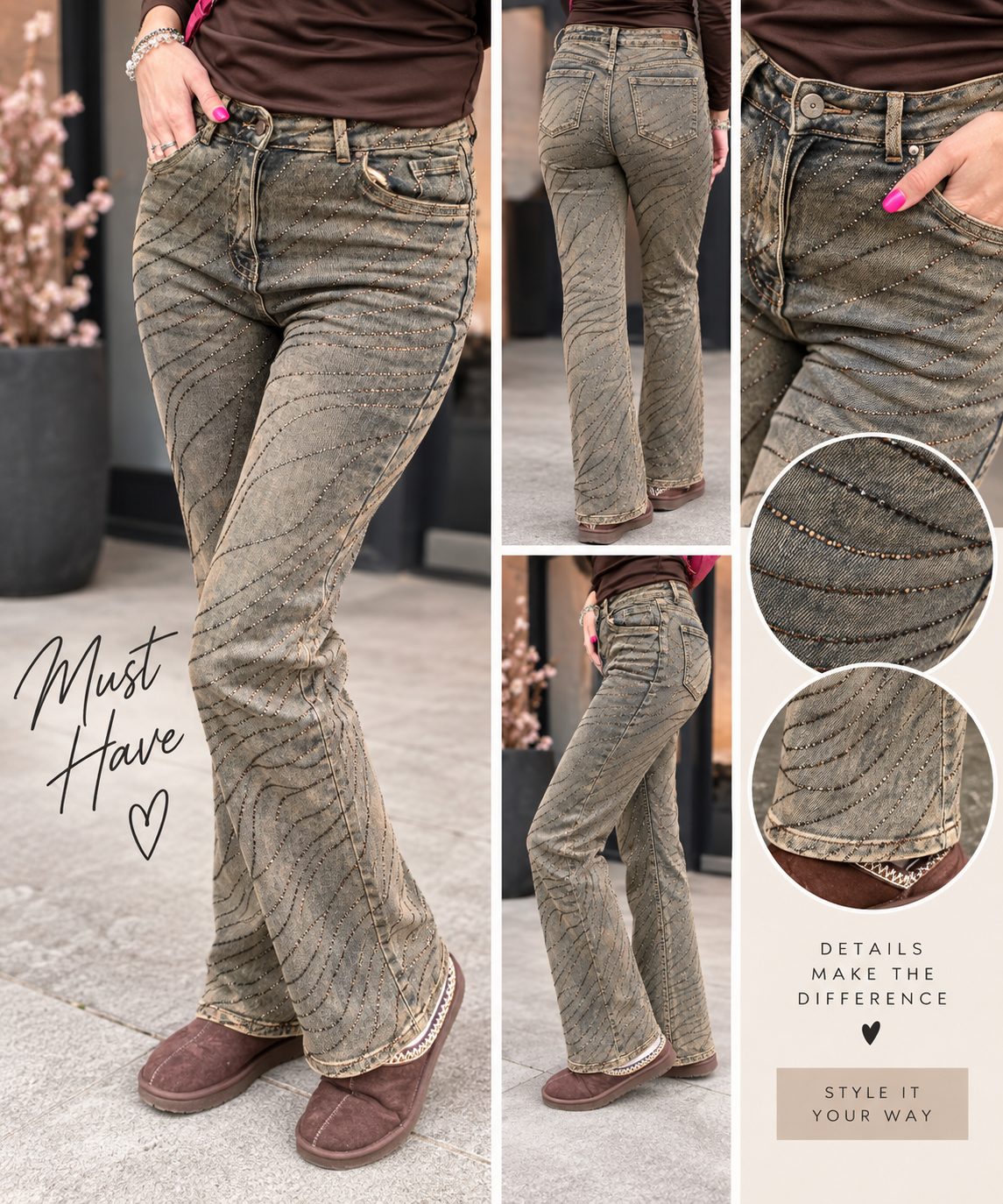 Roest jeans Glitter