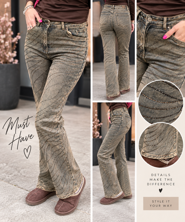 Roest jeans Glitter