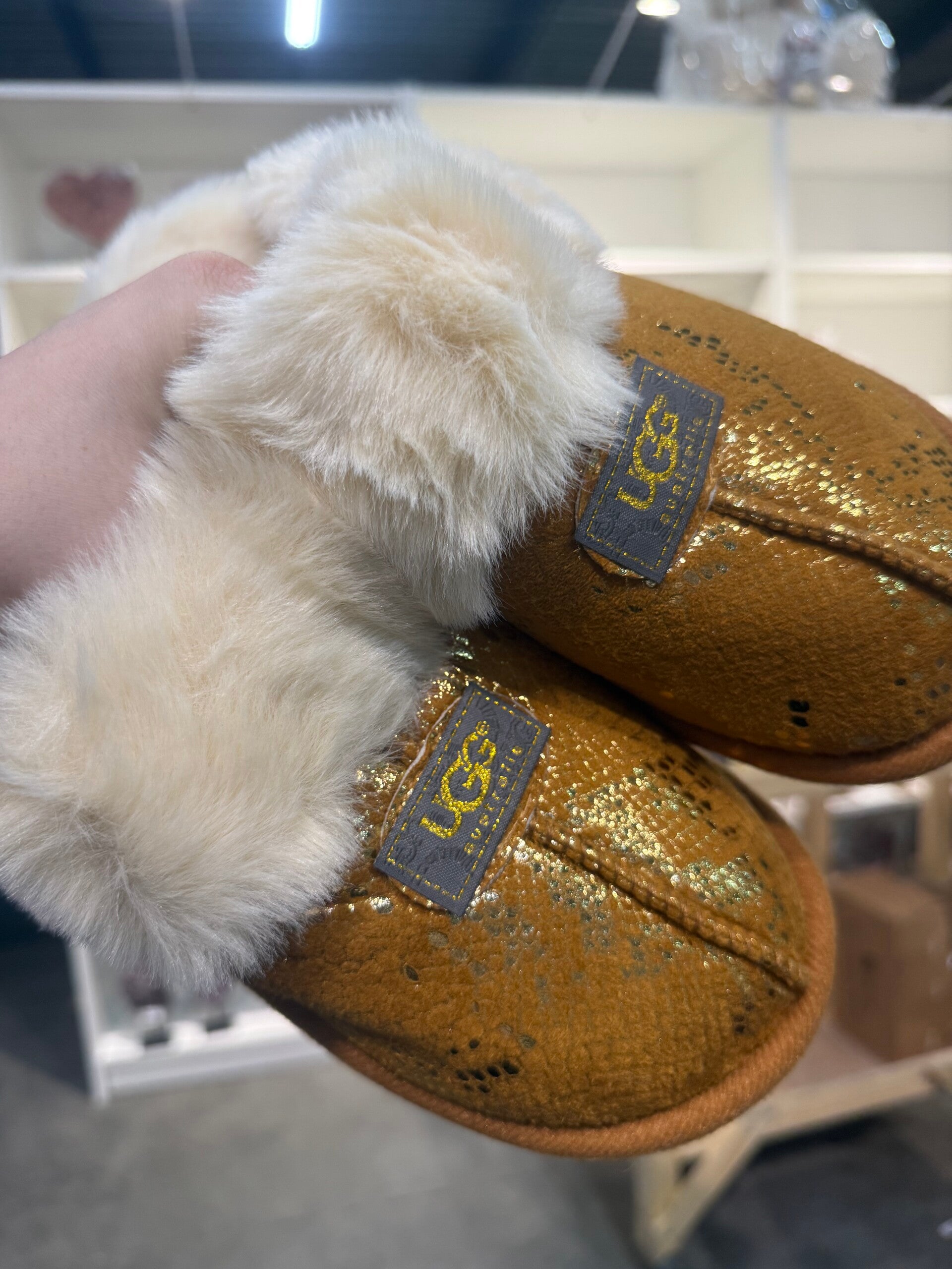 Pugg Sloffen Slangen Glitter - Goud