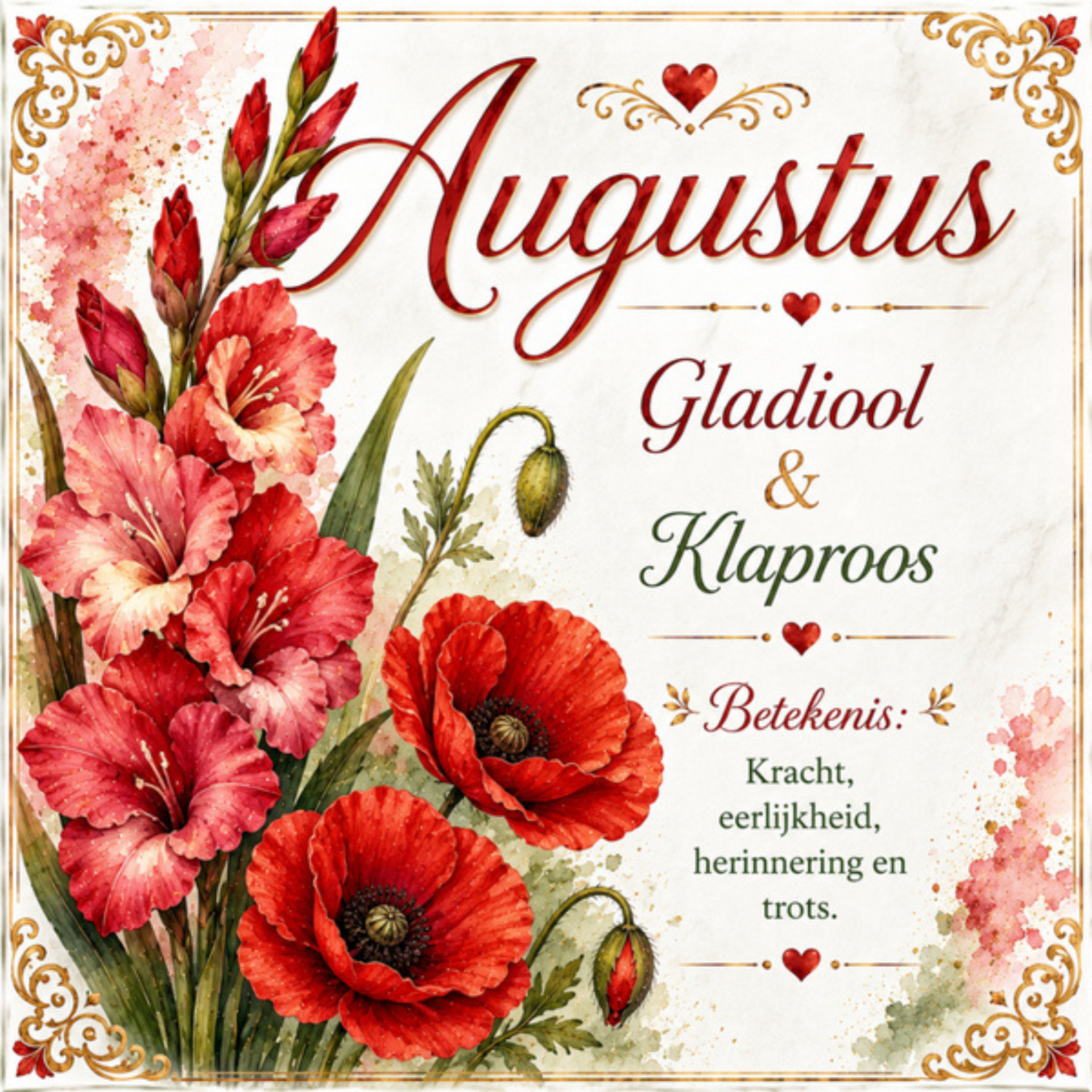 Geboorte Bloem Tegel - Augustus