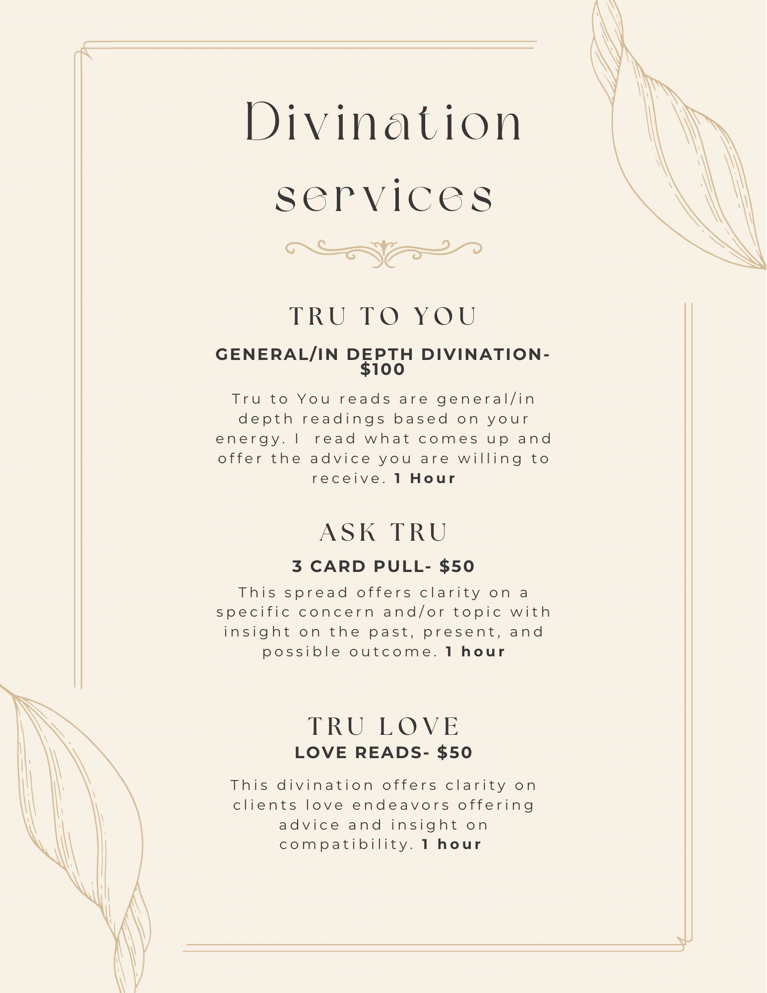 Divinations With Tru Reads