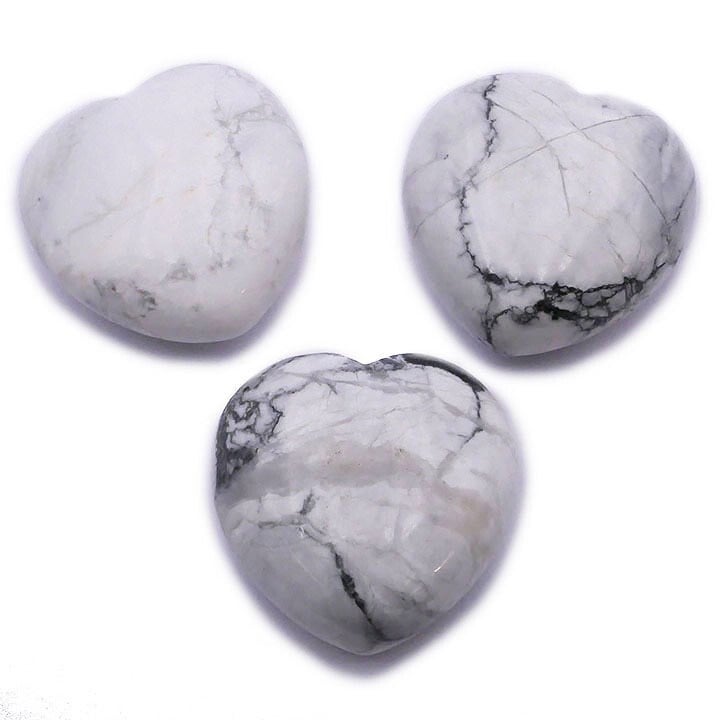 Coeur Howlite blanche - 4 cm