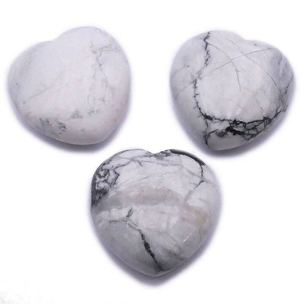 Coeur Howlite blanche - 4 cm