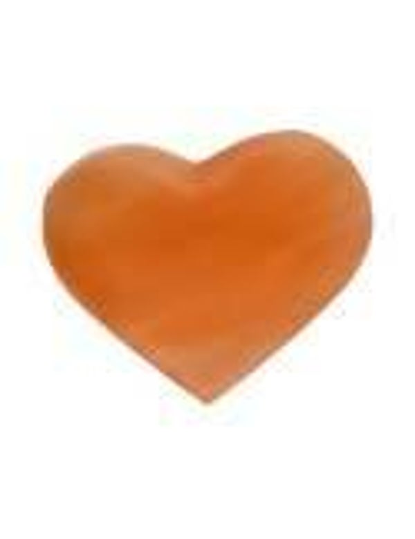 Grand coeur en sélénite orange