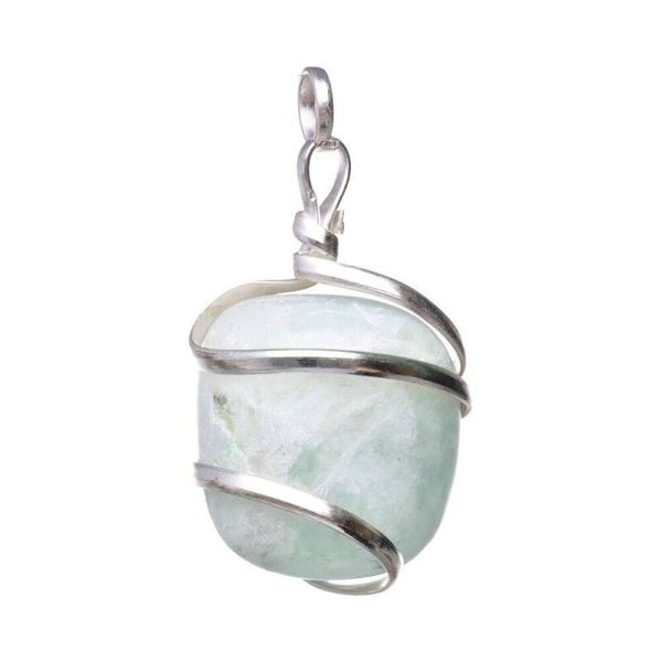 Pendentif Amazonite avec spirale plaquée argent