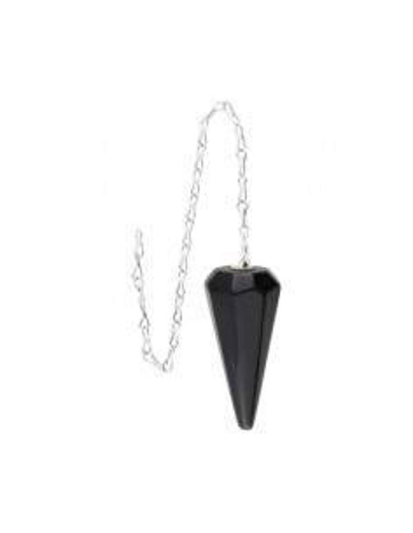 Pendule à facettes en obsidienne