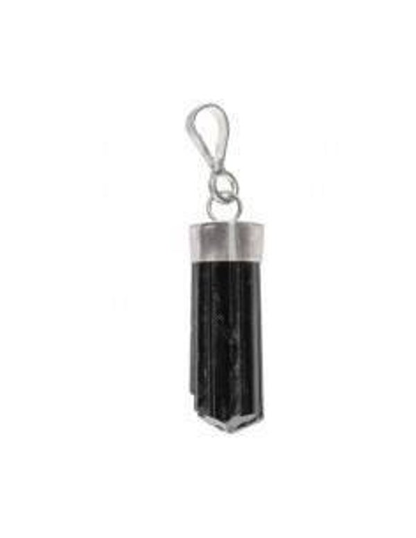 Petit pendentif cathédrale en tourmaline noire en argent 925