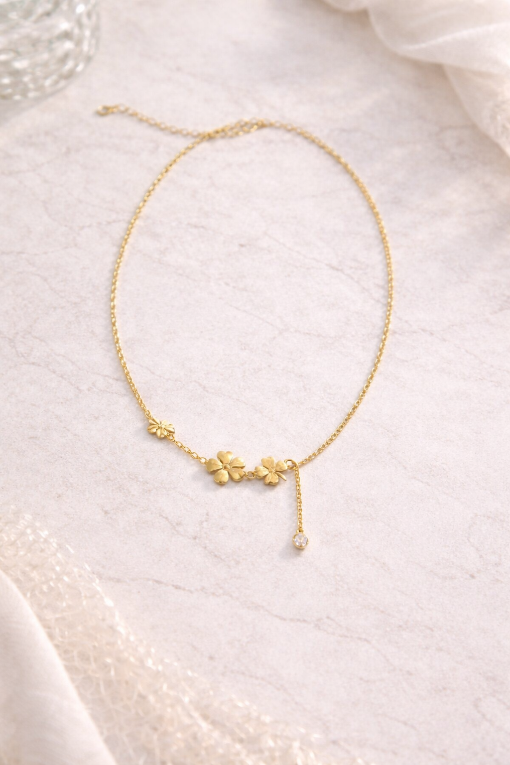 Gouden klavertjes ketting