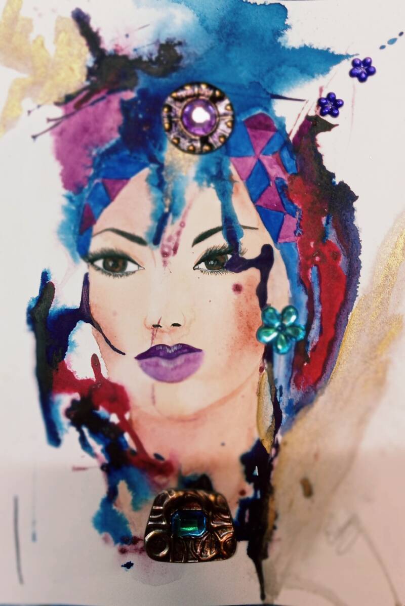 Watercolor collage. Archer Hot Pressed Paper. 7" x 10"