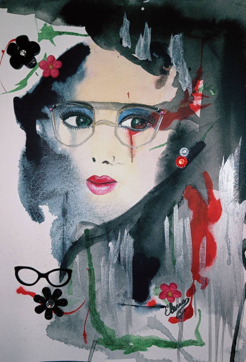 Watercolor collage. Archer Hot Pressed Paper. 7" x 10"