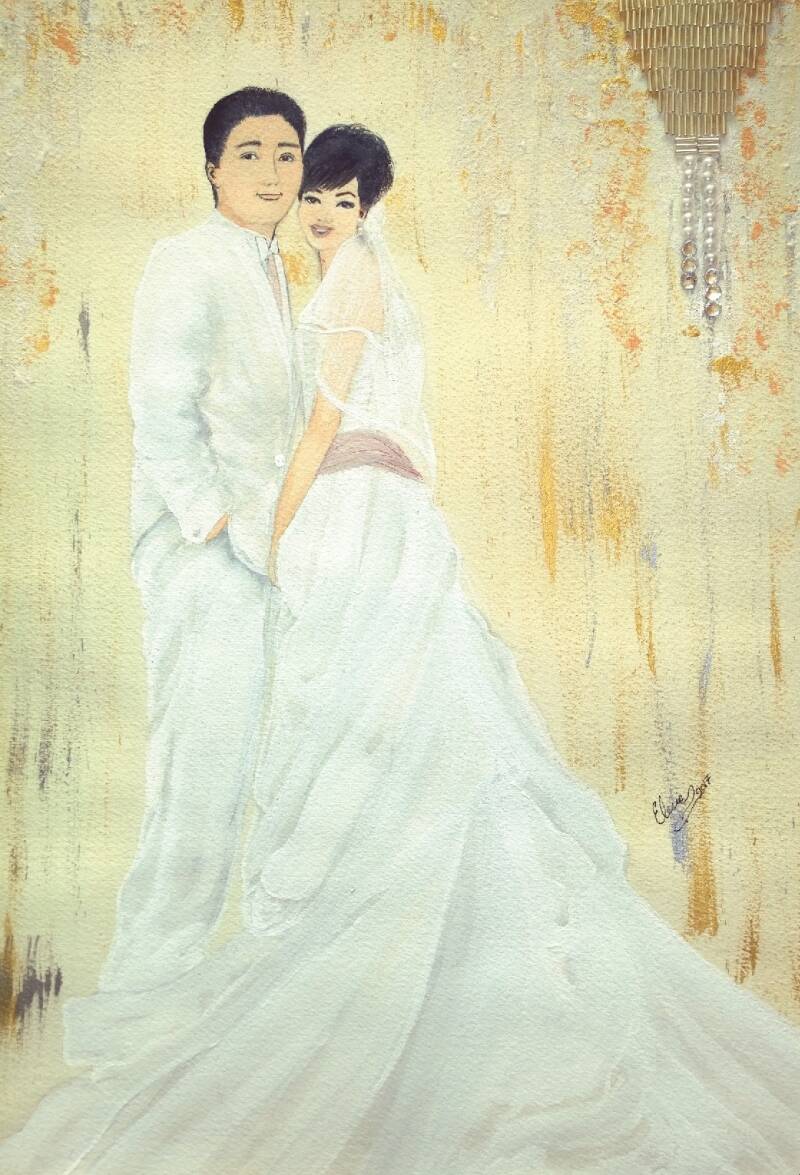 "Joana". Watercolor collage on Archer Cold Presse Paper. 10"x14".