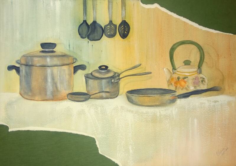 "Let's cook". Watercolor and gouache on Archer Cold Pressed Paper. 14"x20".