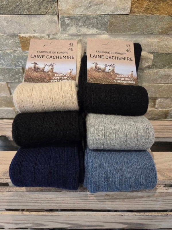 Lot de 3 paires de chaussettes laine et cashmire