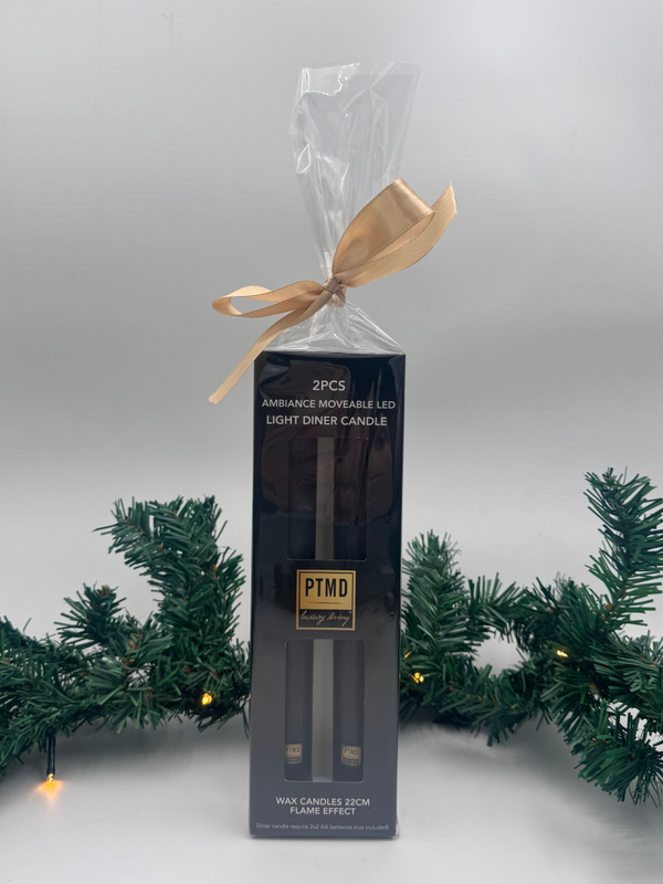 Ptmd ledkaarsen zwart (2 stuks)