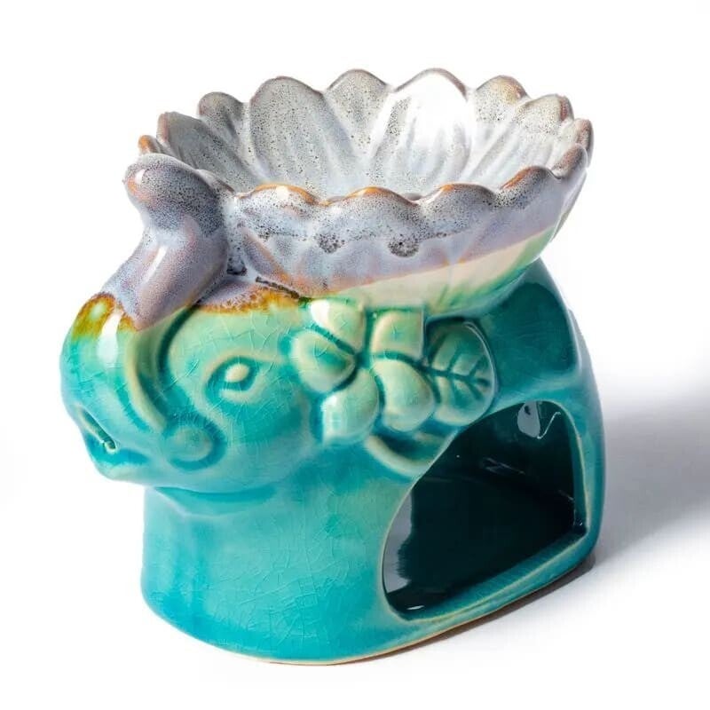 Olieverdamper & aromabrander olifant turquoise of naturel