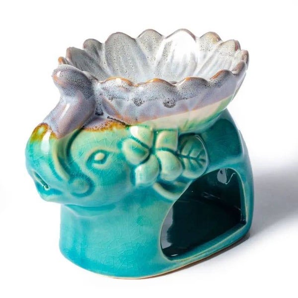 Olieverdamper & aromabrander olifant turquoise of naturel