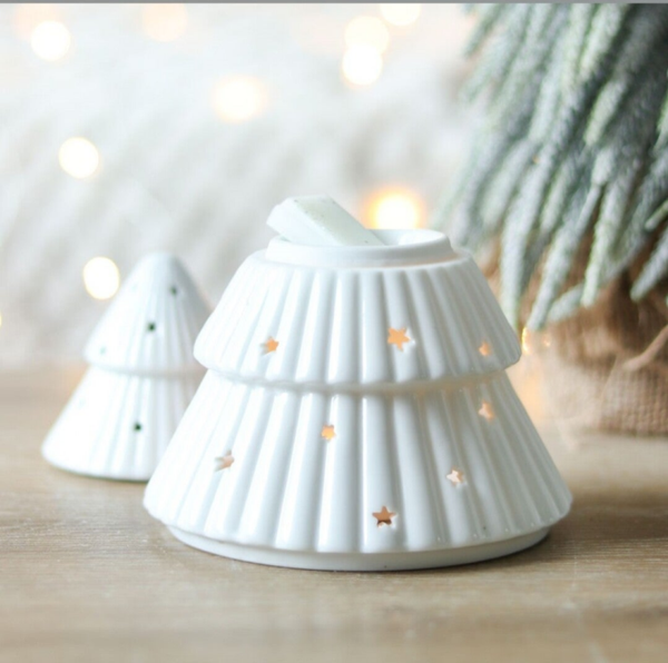24. Witte kerstboom olie-wax verwarmer