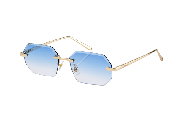 MIAMI BEACH Blauw Glas / Goud Montuur