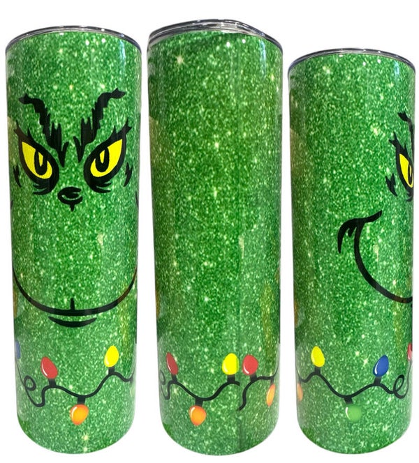 GRINCH WITH CHRISTMAS LIGHTS