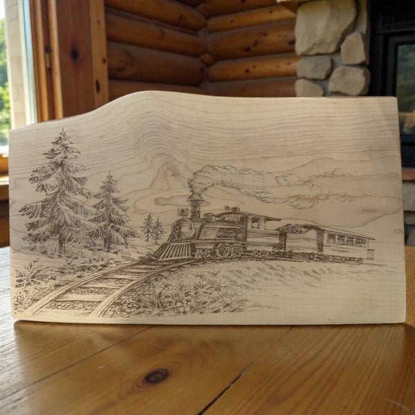 TRAIN ENGRAVED SERVING BOARD