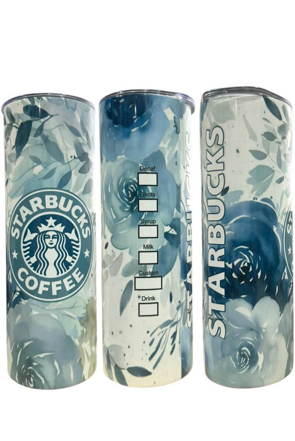 STARBUCKS-BLUE FLORAL