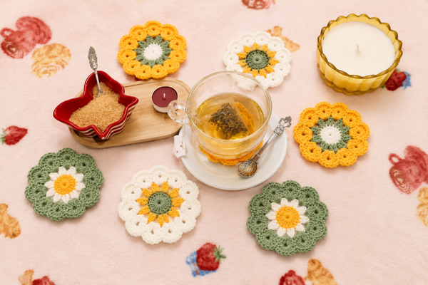 crochet-style coasters🌼 (Pair)
