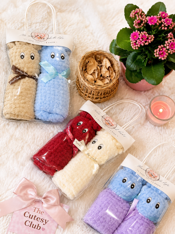 Cute Teddy Hand & Face Towel Set (Pack of 2)