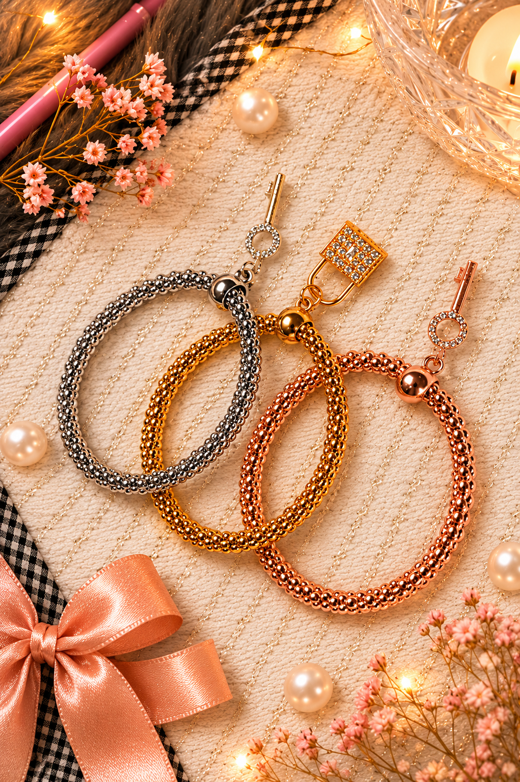 ✨ Elegant Crystal Charm Bracelet Set