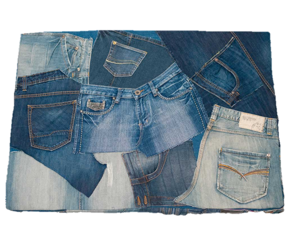 Denim-Hundekissen 75 x 100 cm.