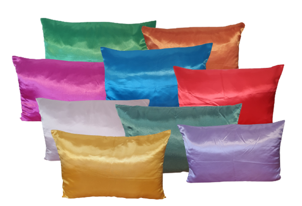 Schöne glänzende Kissen aus Satinstoff 60cm x40cm in 9 Farben. 4er Set jetzt für nur € 18,95