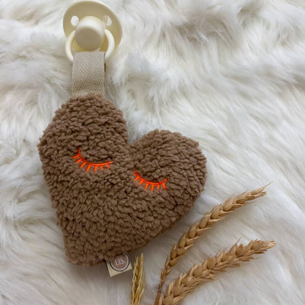 Speenkoord Heart - Taupe