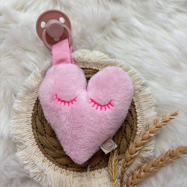 Speenkoord Heart - Light pink