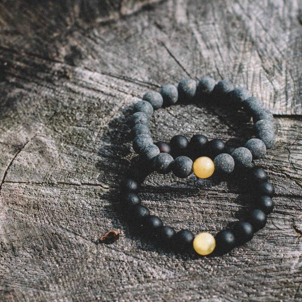 pulsera de ámbar unisex, pulsera de cuentas de piedras preciosas