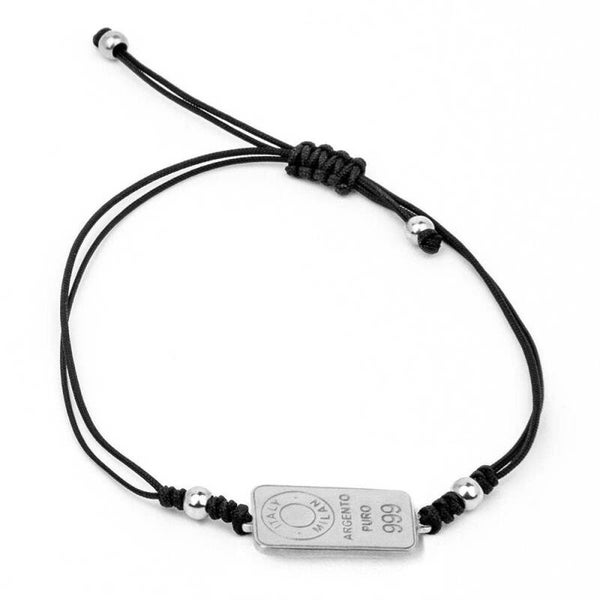 Pulsera macramé plata mujer